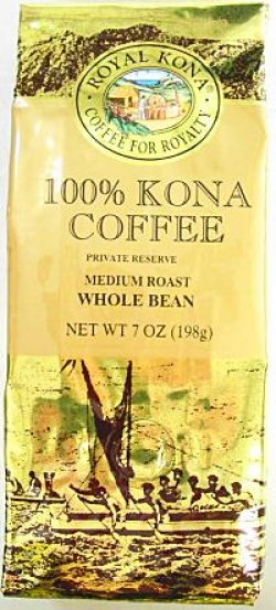 【在庫限りで販売休止】ロイヤルコナコーヒー/ 100% コナコーヒー/豆タイプWB(198g) 