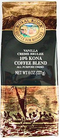 ロイヤルコナコーヒー・バニラクリームブリュレ/10%KONA・粉タイプAD8oz(227g)