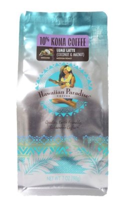 画像1: ハワイアンパラダイスコーヒー/ココナッツ＆マカダミアナッツ LUAU LATTE/10%KONA 粉タイプ（198g）