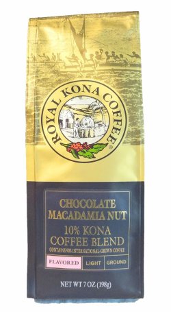 画像1: 【1袋あたり1400円】ロイヤルコナコーヒー・チョコマカダミア/10%KONA粉タイプ(198g)×12袋セット