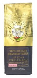 【1袋あたり1500円】ロイヤルコナコーヒー・ホワイトチョコ ストロベリートリュフ/10%KONA粉タイプ(227g)×12袋セット