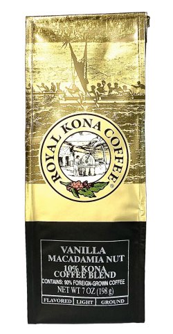 画像1: 【1袋あたり1450円】ロイヤルコナコーヒー・バニラマカダミア/10%KONA粉タイプ(198g)×12袋セット