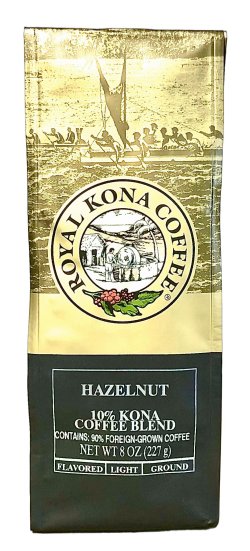 画像1: 【1袋あたり1550円】ロイヤルコナコーヒー・ヘーゼルナッツ/10%KONA粉タイプ(227g)×12袋セット