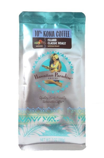 画像1: ハワイアンパラダイスコーヒー/アイランドクラシックロースト(ノンフレーバー）/10%KONA 粉タイプ（198g） (1)