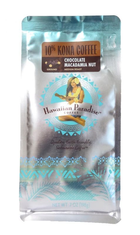 ハワイアンパラダイスコーヒー/チョコレートマカダミアナッツ/10%KONA 粉タイプ（198g） Royal Hawaiian cafe