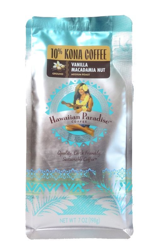 Hawaiian　ハワイアンパラダイスコーヒー/バニラマカダミアナッツ/10%KONA　cafe　粉タイプ（198g）　Royal