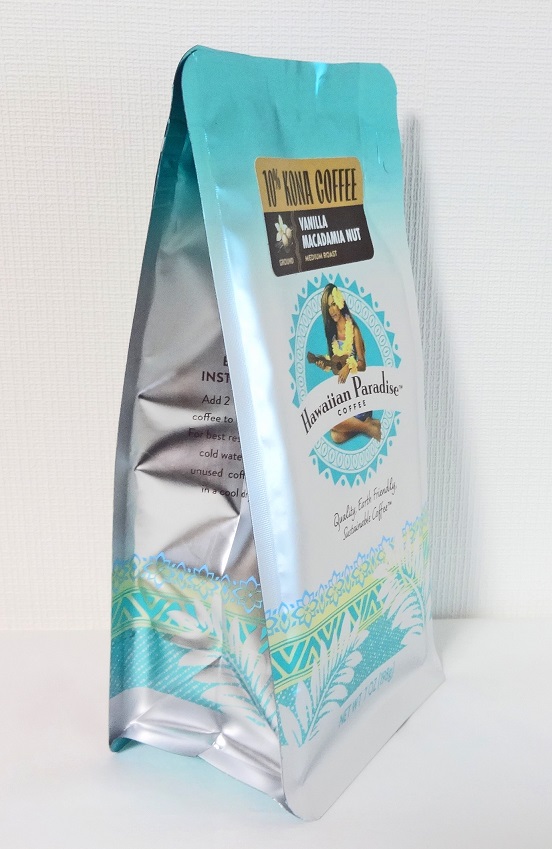 ハワイアンパラダイスコーヒー/バニラマカダミアナッツ/10%KONA 粉タイプ（198g）